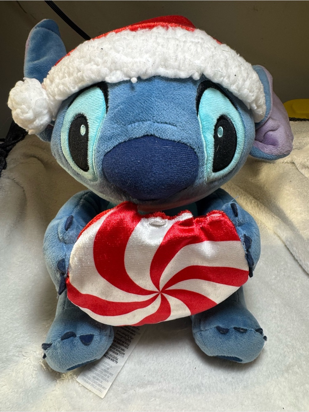 Disney Blue Stitch Holiday Christmas Plush with Peppermint Candy